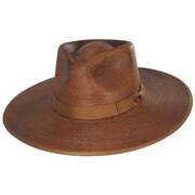 Jo Palm Straw Rancher Fedora Hat - Rust