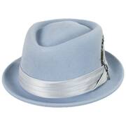Stout Wool Felt Diamond Crown Fedora Hat - Mist
