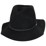 Wesley Packable Wool Felt Fedora Hat - Black
