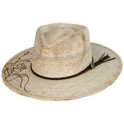V.C. Mateo Floral Band Palm Straw Rancher Fedora Hat