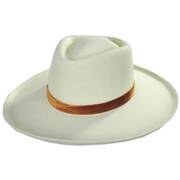 Val Diamond Crown Wool Felt Fedora Hat - Off White