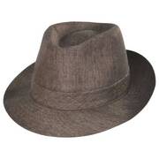 Linen Herringbone Trilby Fedora Hat