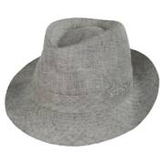 Linen Herringbone Trilby Fedora Hat