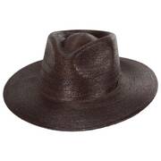 Marcos Palm Straw Fedora Hat - Dark Brown