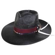 Vintage Couture Spade Bangora Shantung Straw Fedora Hat