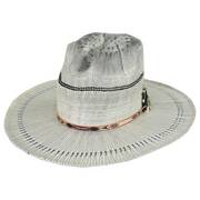 Vintage Couture Flush Bangora Shantung Straw Fedora Hat