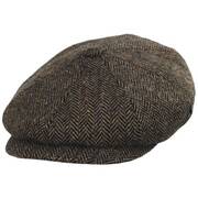 Herringbone Donegal Tweed Wool Newsboy Cap