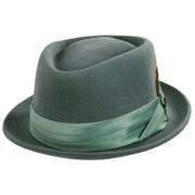 Stout Wool Felt Diamond Crown Fedora Hat - Mint Green