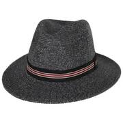 Hester Toyo Straw Blend Fedora Hat - Black Heather