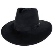 Jo Wool Felt Rancher Fedora Hat - Black