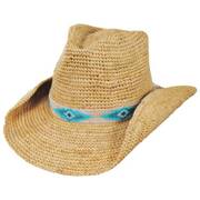 Blue Jaye Crochet Raffia Straw Western Hat