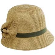 Toyo Straw Bow Cloche Hat