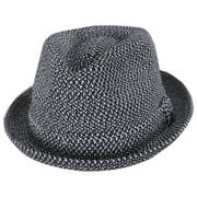 Billy Braided Toyo Straw Fedora Hat - Black Heather