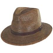 Messer Palm Straw Fedora Hat