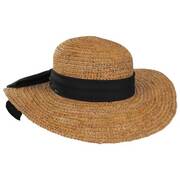 Linen Band Raffia Straw Swinger Hat
