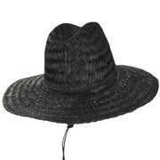 Bells II Palm Leaf Straw Lifeguard Hat - Black