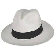 Panama Straw Grade 10 Clasico Center Pinch Fedora Hat - Bleach