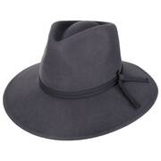 Joanna Packable Wool Felt Fedora Hat - Dark Gray