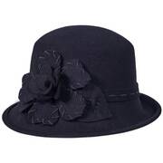 Saddle Stitch Rose Profile Wool Felt Cloche Hat