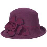 Saddle Stitch Rose Profile Wool Felt Cloche Hat