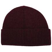 Cashmere Ribbed Knit Cuff Beanie Hat
