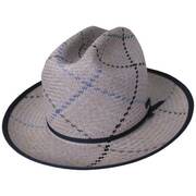 Tully Plaid Panama Straw Western Hat