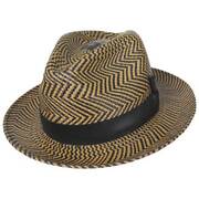 Rene Two-Tone Panama Straw Fedora Hat