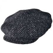 Large Herringbone Donegal Tweed Wool Newsboy Cap