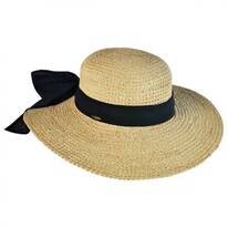 Linen Band Raffia Straw Swinger Hat