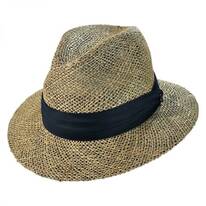 B2B Jaxon Seagrass Straw Safari Fedora Hat