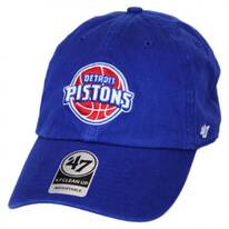 Detroit Pistons NBA Clean Up Strapback Baseball Cap Dad Hat - Royal Blue