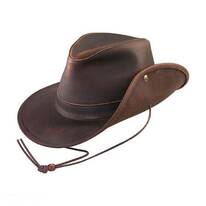 Oiled Leather Aussie Fedora Hat