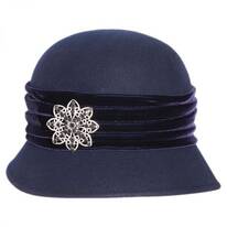 Brooche Wool Felt Cloche Hat