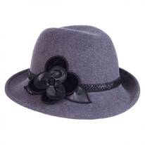 Rose Profile Wool Felt Fedora Hat