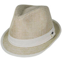 Two-Tone Vegan Linen Trilby Fedora Hat