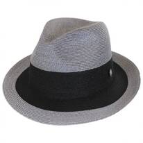 Black Stripe Hemp Straw Fedora Hat