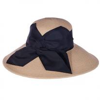 Twist Bow Packable Toyo Straw Lampshade Hat