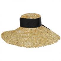 Chevron 6.5 Inch Brim Wheat Braid Lampshade Hat