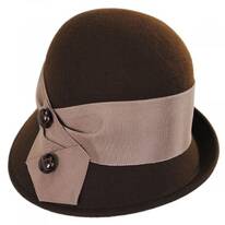 Tuxedo Trim Profile Wool Felt Cloche Hat - Made to Order