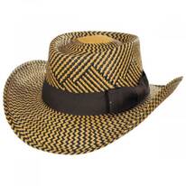 Two-Tone Toyo Straw Gambler Hat
