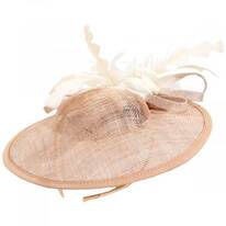 Feather Flower Dish Sinamay Straw Fascinator Hat