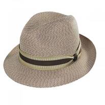 Monet Tweed Straw Braid Fedora Hat