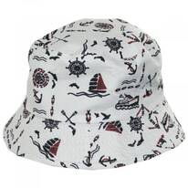 Kids' Nautical Reversible Cotton Bucket Hat