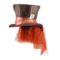 Alice in Wonderland Mad Hatter Top Hat with Hair