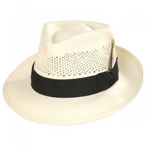 Vented Crown Panama Straw Fedora Hat