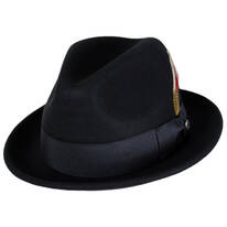 Blues Crushable Wool Felt Trilby Fedora Hat