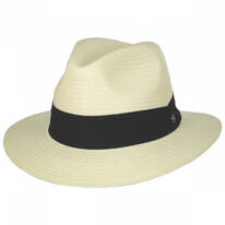 Toyo Straw Safari Fedora Hat - Black Band