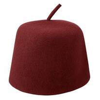 Maroon Wool Fez with Stem