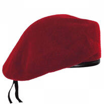 Wool Military Beret with Lambskin Band
