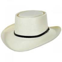 10X Shantung Straw Long Oval Gambler Hat